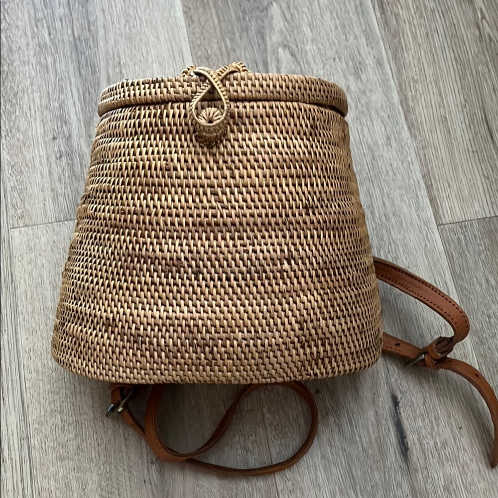 Woven Tan Backpack